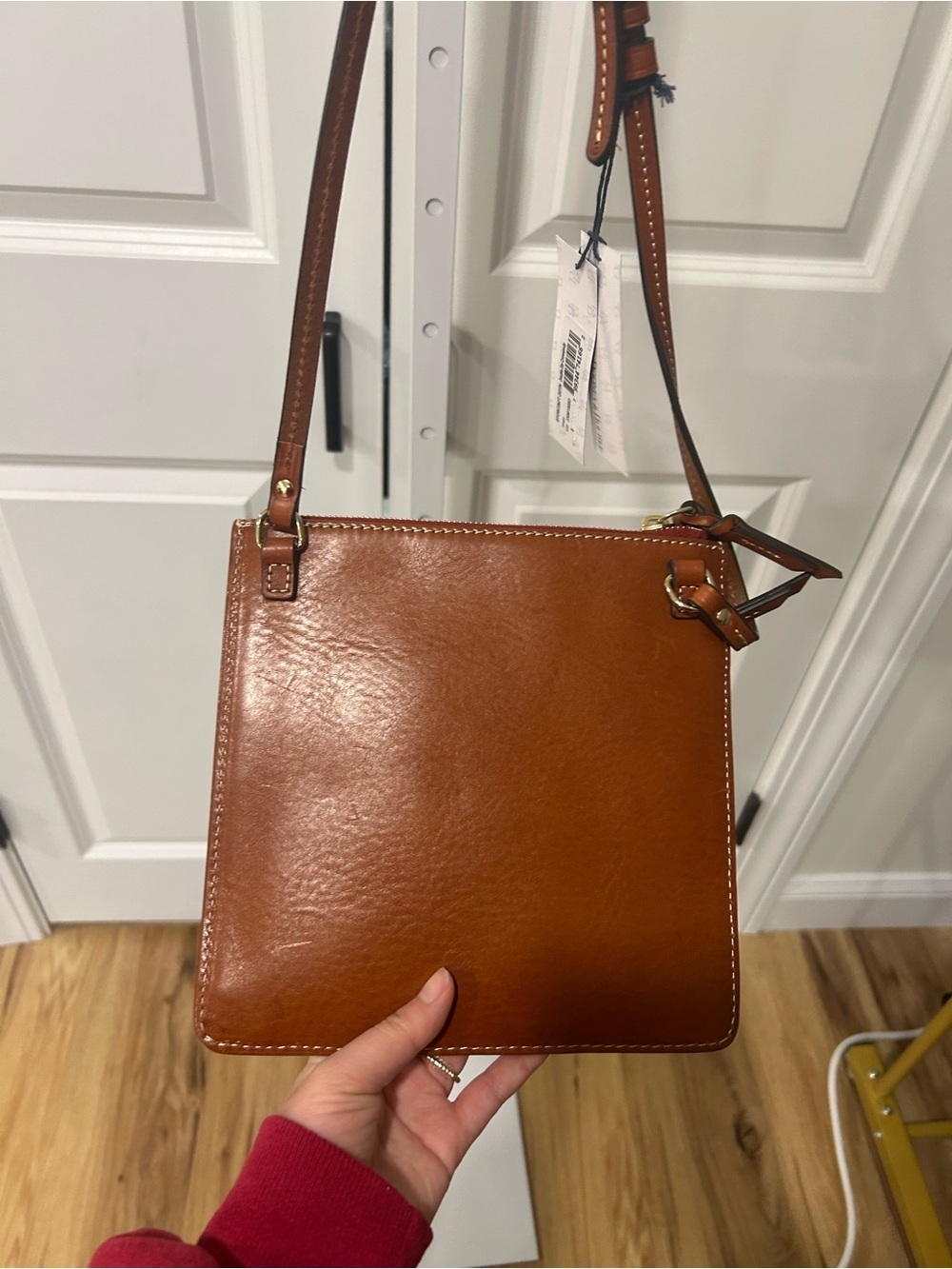 Dooney & Bourke Cognac Brown Leather Crossbody Bag - Picture 4 of 7